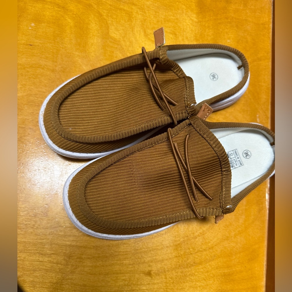 Stylish Brown Mules with White Soles
